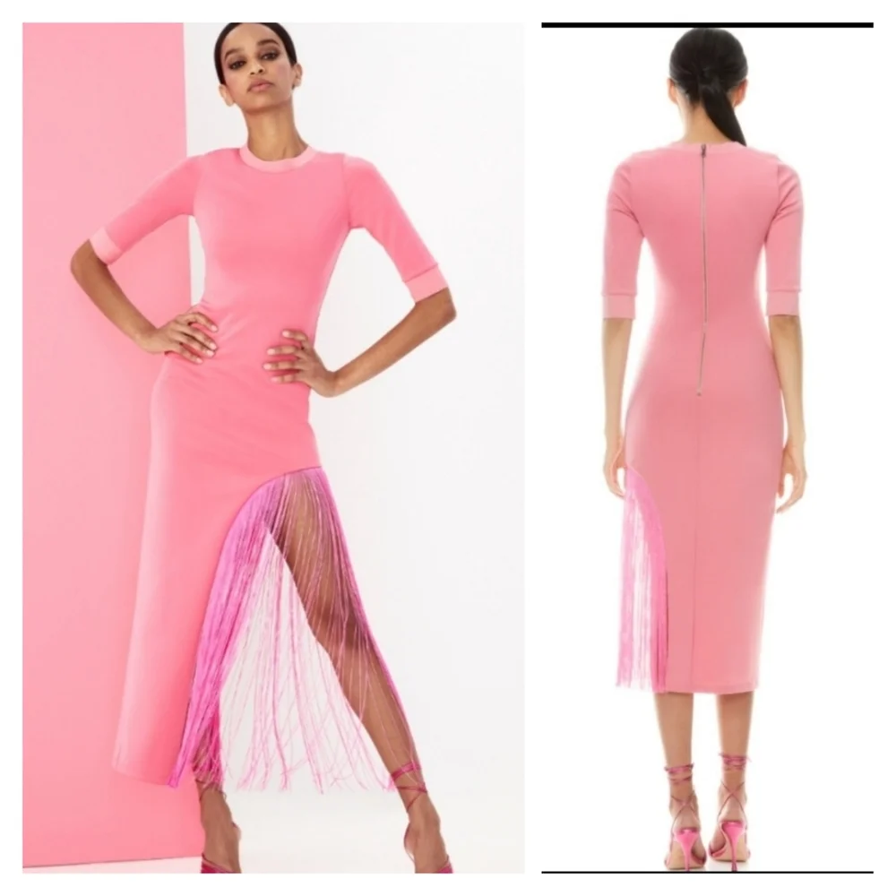Alice + olivia  fringe midi dress size 6 - Picture 3 of 12